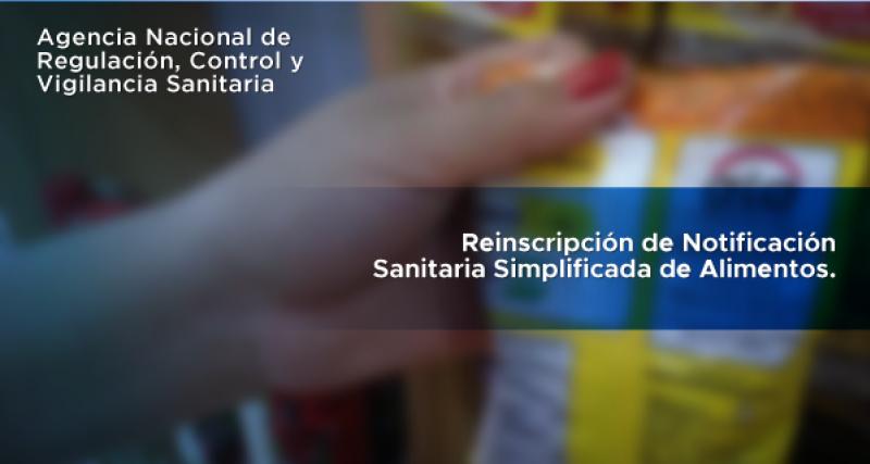 Reinscripción de notificación Sanitaria Simplificada de Alimentos