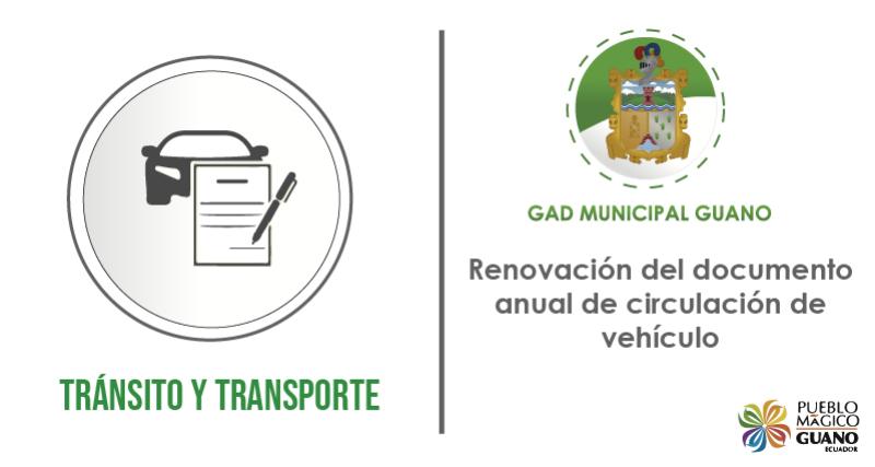 Renovación del documento anual de circulación de vehículo