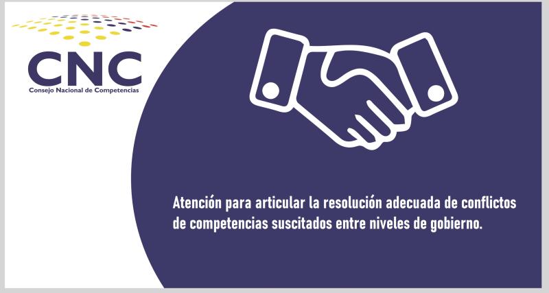 Atención para articular la resolución adecuada de conflictos de competencias suscitados entre niveles de gobierno.