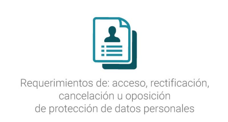 Requerimientos de: acceso, rectificación, cancelación u oposición de protección de datos personales
