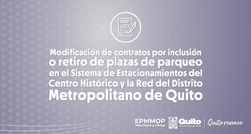 Modificación de contratos por retiro o inclusión de plazas de parqueo