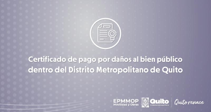 Certificado de pago por daños al bien público