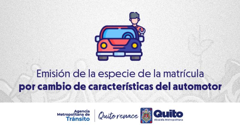 Emisión especie de la matrícula por cambio de características del automotor