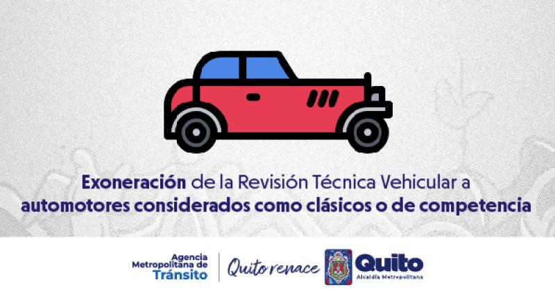 Exoneración revisión vehicular autos clásicos o de competencia