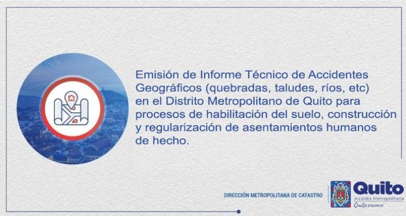 Emisión de informe técnico de accidentes geográficos para procesos de habilitación del suelo, construcción y regularización de asentamientos humanos de hecho