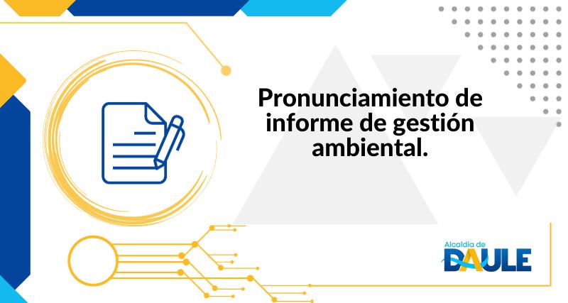 PRONUNCIAMIENTO DE INFORME DE GESTIÓN AMBIENTAL