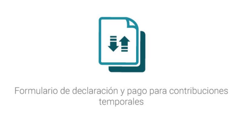 Formulario de declaración y pago para contribuciones temporales