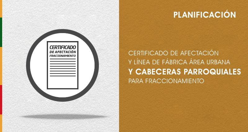 Línea de fábrica para fraccionamiento urbano y rural