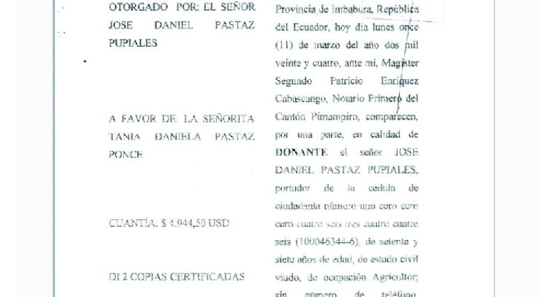 Inscripción de Donación