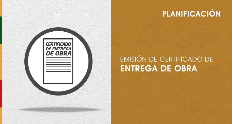 Certificado de entrega de obra