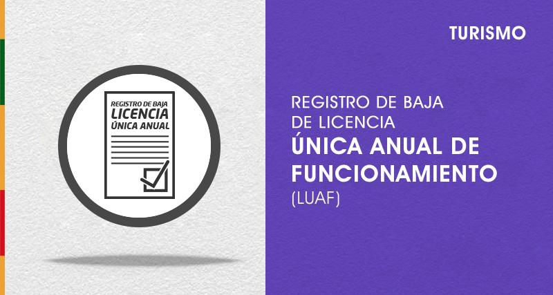 Registro de bajo de LUAF establecimientos turísticos