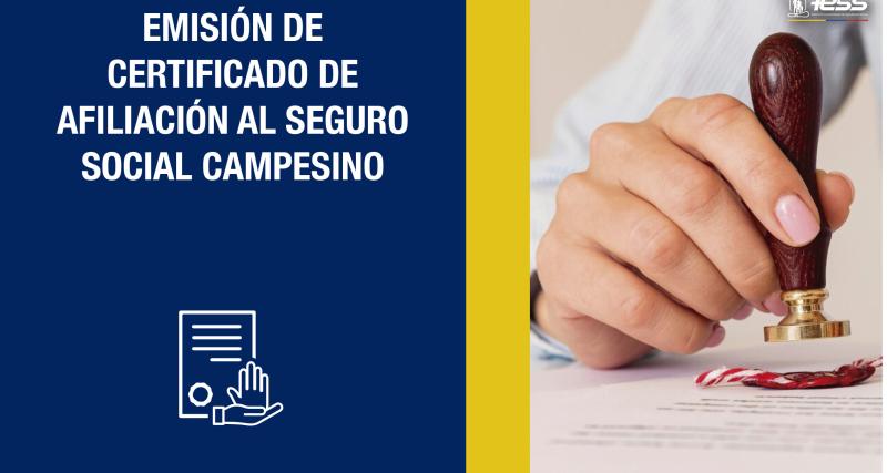Certificado de afiliación al Seguro Social Campesino