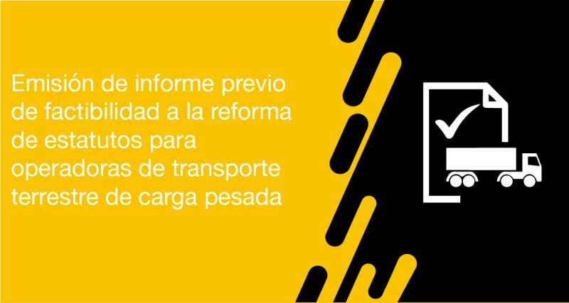 El usuario requirente puede solicitar en la ANT la emisión de Reforma de Estatutos para operadoras de transporte terrestre de carga pesada
