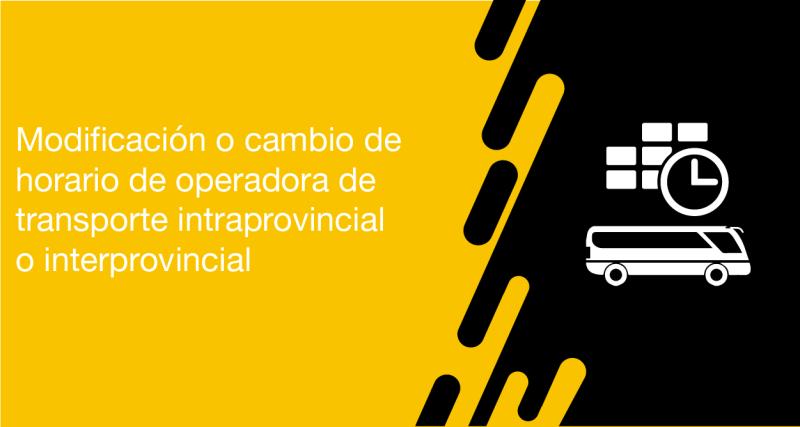 El usuario requirente puede solicitar a la ANT la Modificación de frecuencia (cambio de horario) de operadora de transporte intraprovincial o interprovincial