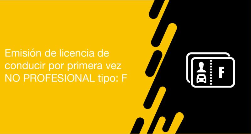El usuario requirente puede solicitar a la ANT la emisión de licencia de conducir por primera vez no profesional tipo: F