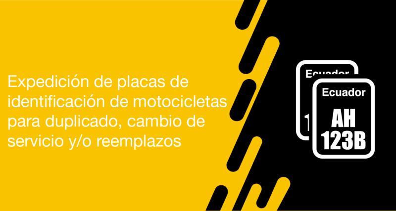 El usuario requirente puede solicitar en la ANT la emisión de duplicado, cambio de servicio y/o reemplazos de placas para motos