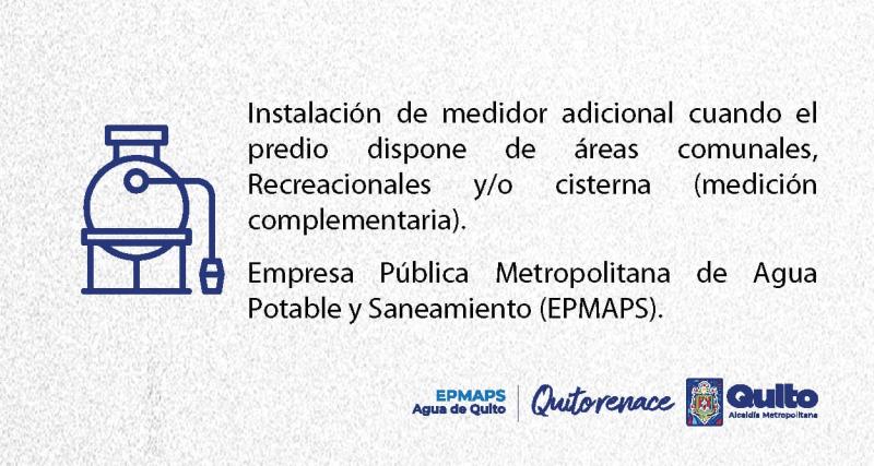 Instalación de medidor adicional cuando el predio dispone de áreas comunales, recreacionales y/o cisterna