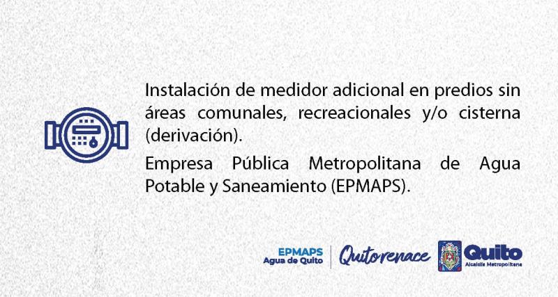 Instalación de medidor adicional en predios sin áreas comunales, recreacionales y/o cisterna
