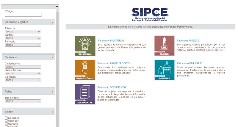 Solicitud del usuario para acceder al Sistema de Información del patrimonio cultural del Ecuador- SIPCE