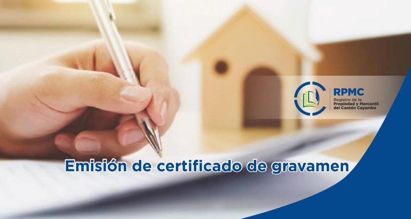 Emisión de certificado de gravamen