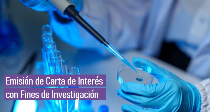 Emisión de carta de interés institucional con fines de investigación