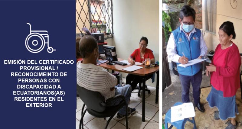 Emisión del certifiado provisional reconocimiento de personas con discapacidad a ecuatorianos