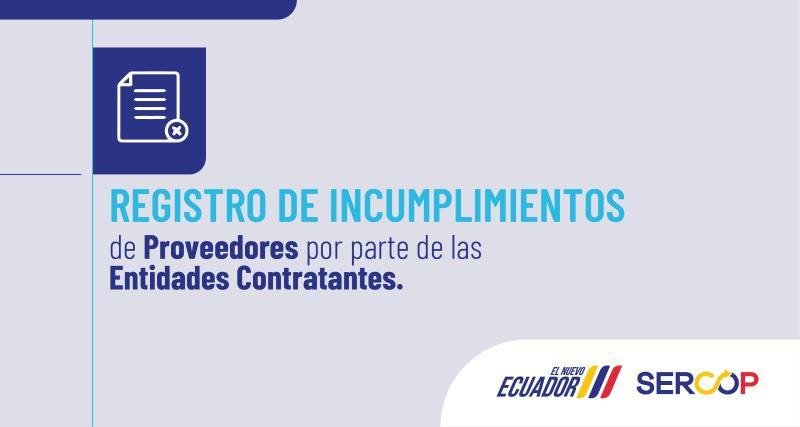 Registro de incumplimientos de proveedores