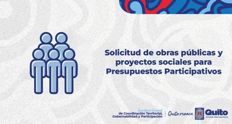 Solicitud de obras públicas y proyectos sociales para Presupuestos Participativos