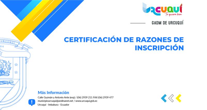 Certificación de razones de inscripción