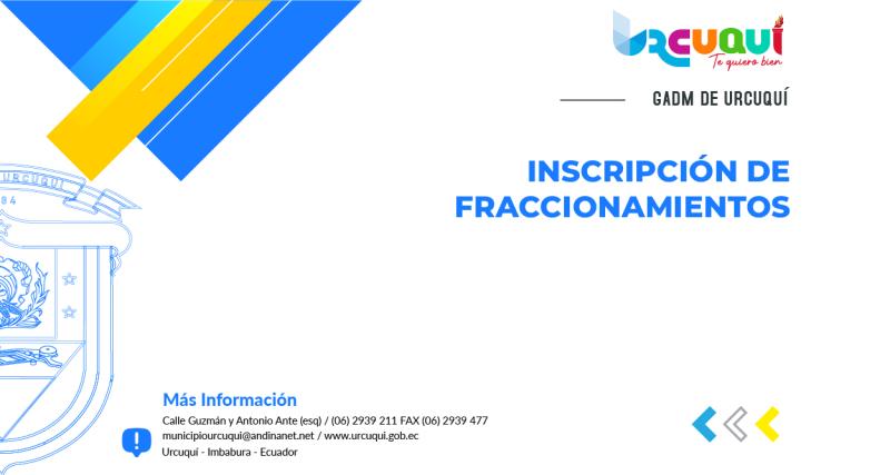 Inscripción de fraccionamientos.