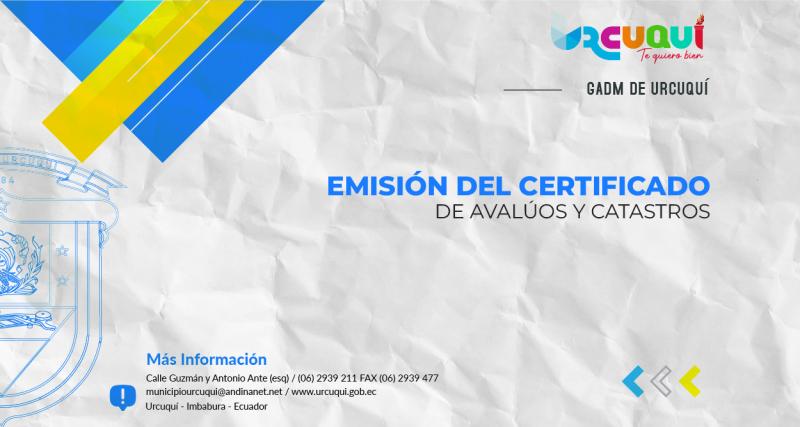 Emisión del Certificado de Avalúos y Catastros