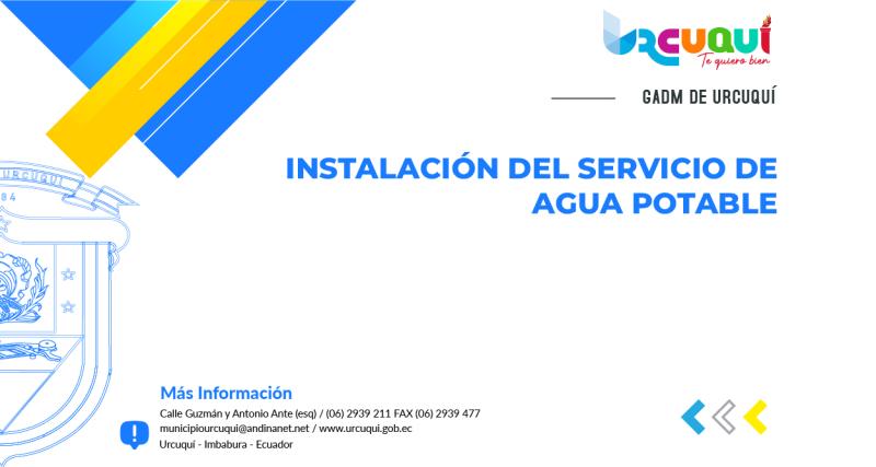 Instalacion del Servicio de Agua Potable