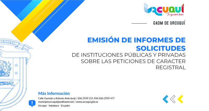 Emisión de informes de solicitudes de instituciones públicas y privadas sobre las peticiones de caracter registral