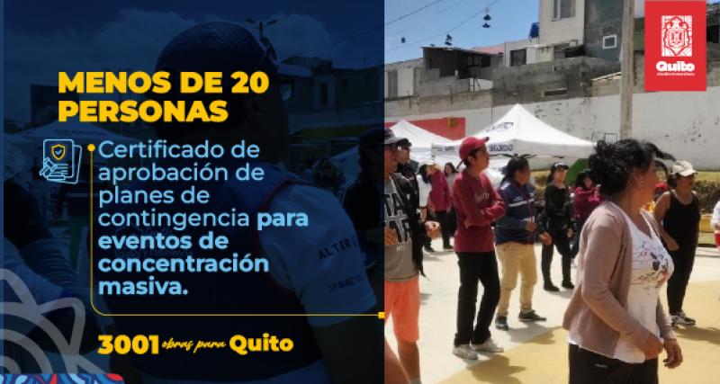 Emisión del certificado de aprobación de planes de contingencia para eventos de concentración masiva de aforo menor a 21 personas