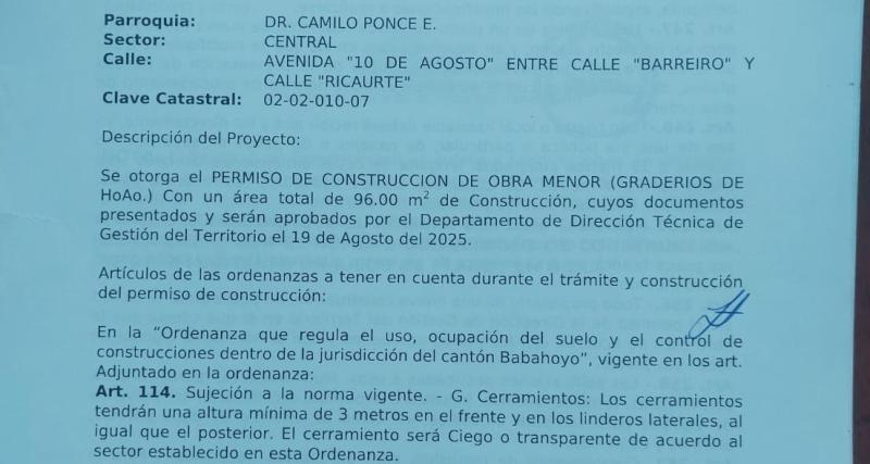 Permiso de construcción.