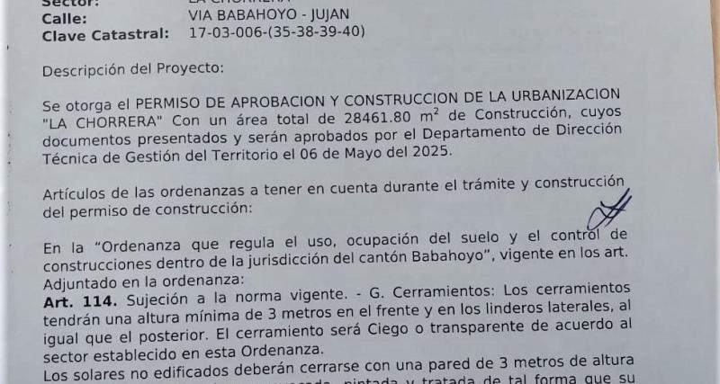 Aprobación de Urbanización.