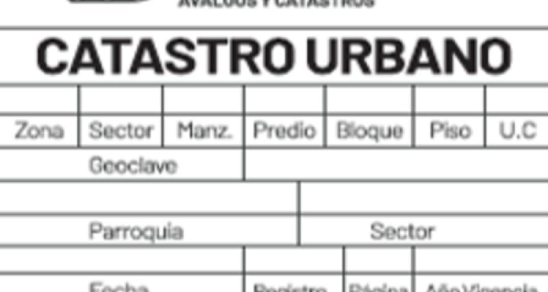 CATASTRO DE PREDIOS URBANOS