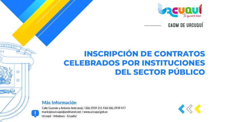 Inscripción de Contratos celebrados por instituciones del sector público