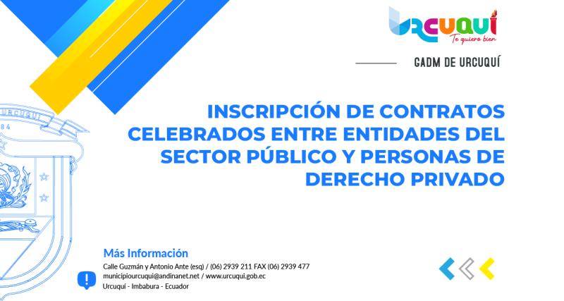 Inscripción de Contratos celebrados entre entidades del sector público y personas de derecho privado
