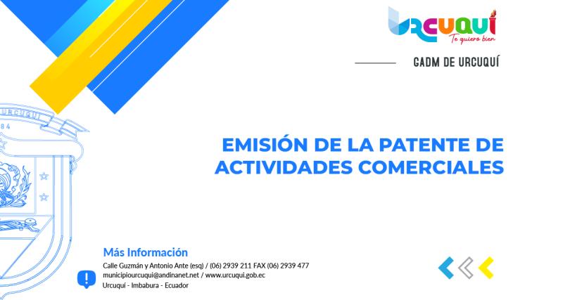 Emisión de la patente de Actividades Comerciales