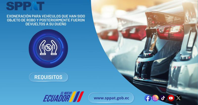 Solicitud de  exoneración de  tasa y recargos SPPAT por robo de vehículo