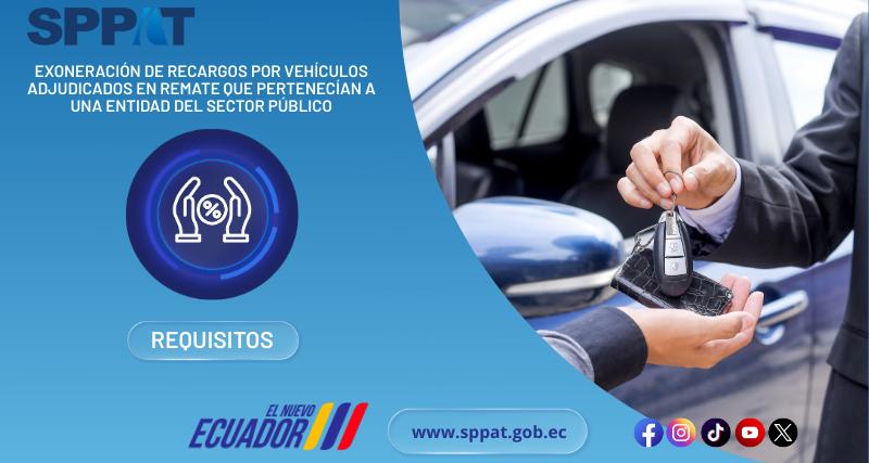 Solicitud de  exoneración de  tasa o recargos SPPAT de  vehículos adjudicados en  remate que pertenecían a una entidad del  sector público