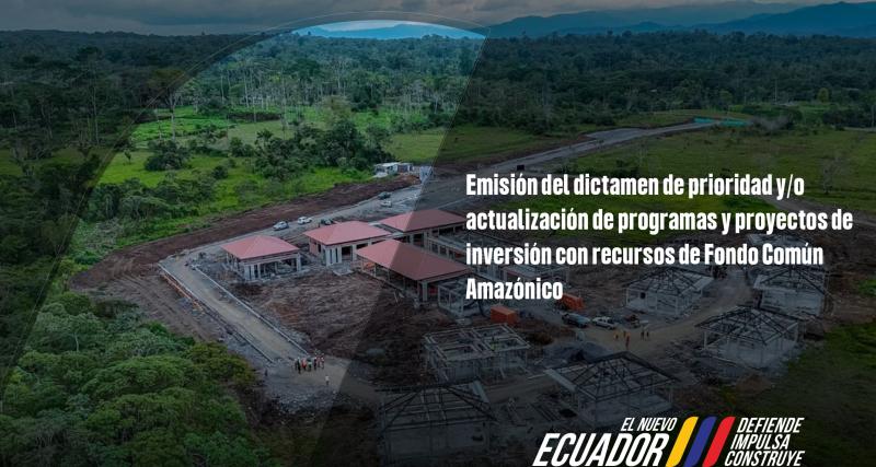 Imagen aérea de Proyecto Financiado con el Fondo Común, con logo institucional y frase descriptiva del trámite.