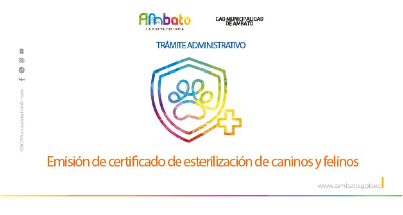 Certificado de esterilización de caninos y felinos
