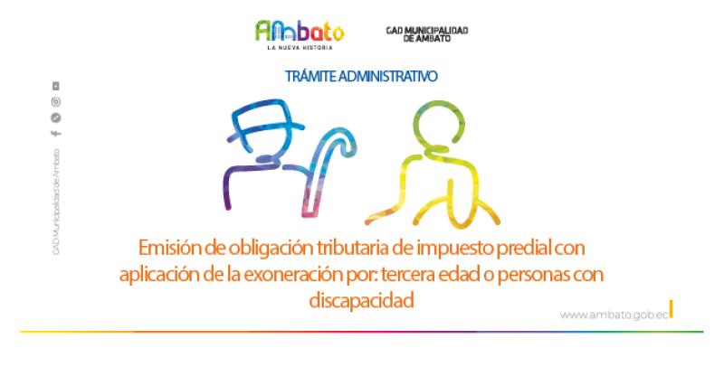 Obligación tributaria de impuesto predial con aplicación de la exoneración por: tercera edad o personas con discapacidad