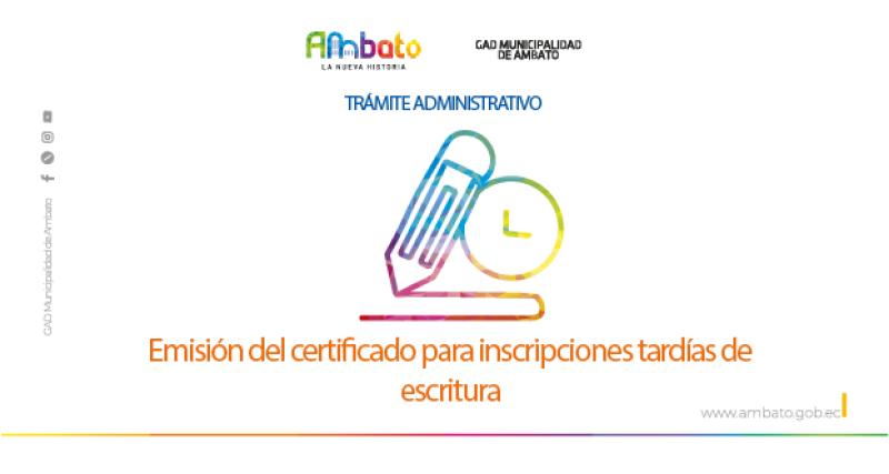 Certificado para inscripciones tardías de escritura