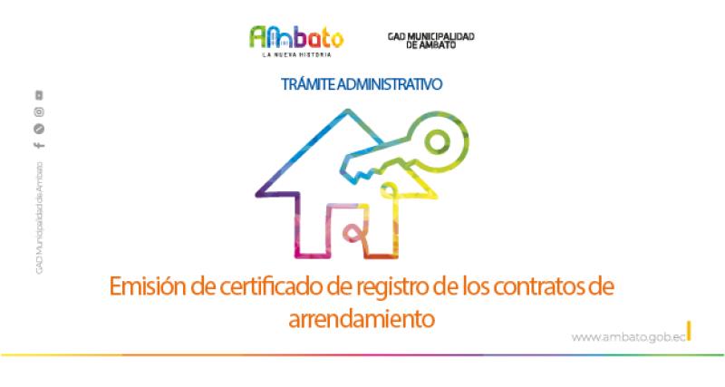 Certificado de registro de los contratos de arrendamiento
