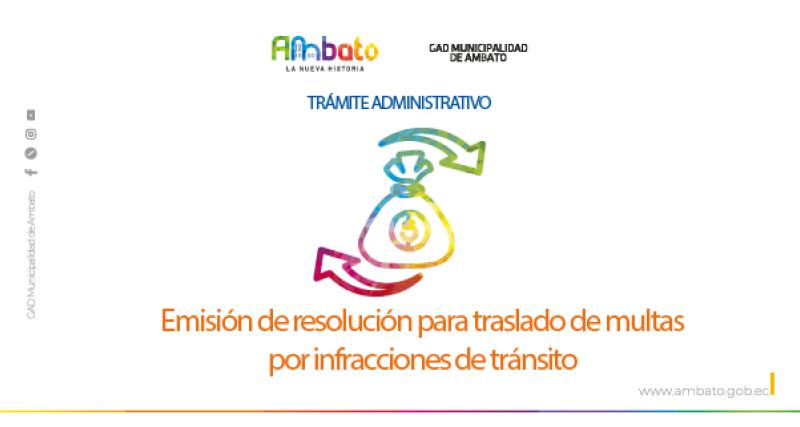 Resolución para traslado de multas por infracciones de tránsito