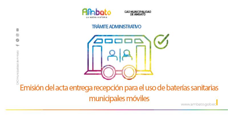 Acta entrega recepción para el uso de baterías sanitarias municipales móviles