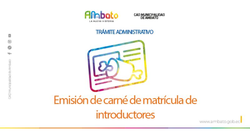 Carné de matrícula de introductores